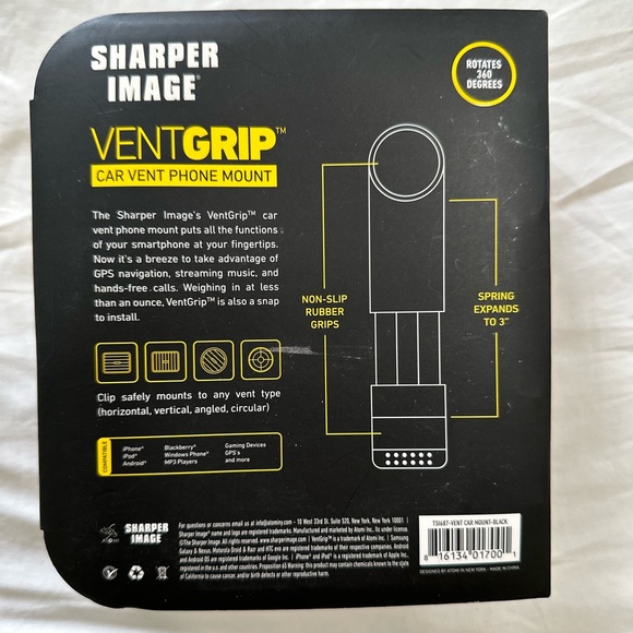 Sharper Image Cell Phone Vent Grip NEW - Picture 2 of 3